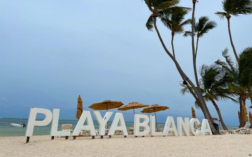 playa blanca sign on the beach